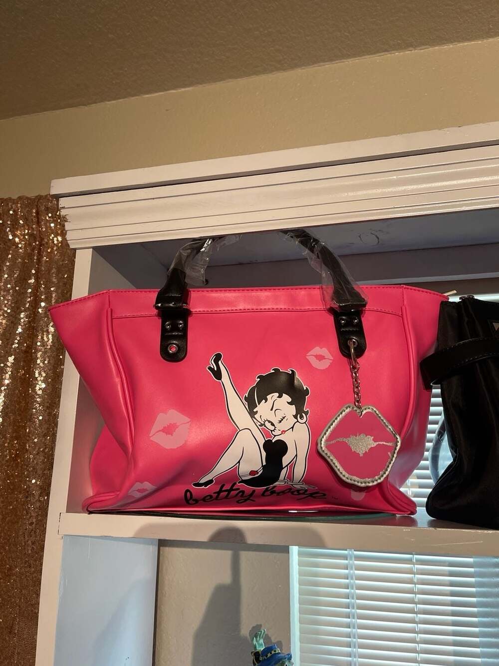 Betty Boop Vintage Y2K Hot Pink Lips Graphic Tote Bag